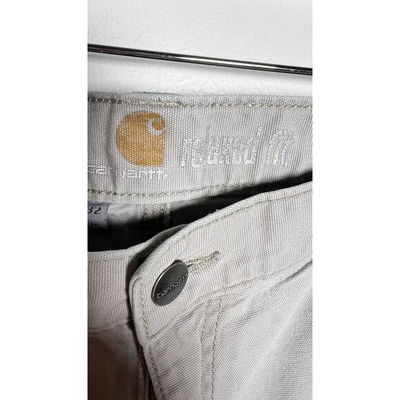 Carhartt Rugged Flex Relaxed Fit Canvas Work Pants Mens 32x36 Light Tan - Picture 6 of 11